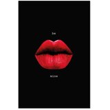  Slika - Red Lips (1-part) - Black Background with English Text 20x30 Premium Print | shoptok.hr