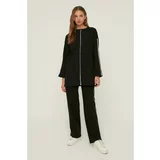 Trendyol Black Crew Neck Contrast Piping Detailed Knitted Tracksuit Set
