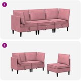  Set namještaja za dnevni boravak 3 pcs Ružičasta Baršun | shoptok.hr
