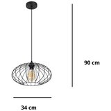  Luster na sajli CORRINI 1xE27/60W/230V Ø 34 cm crna/prozirna | Eponuda.com