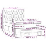  s oprugama i madracem tamnozeleni 140x200 cm baršunasti | shoptok.hr