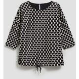 Marisse Blouse With A Geometric Pattern, White And Navy Blue | Eponuda.ba