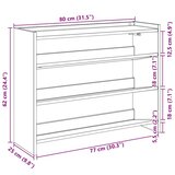  Stalak za cipele boja hrasta 80x25x62 cm konstruirano drvo Smeđa | Shoptok.si