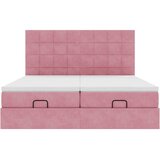  Okvir kreveta s madracima ružičasti 160x200cm baršunasti | shoptok.hr
