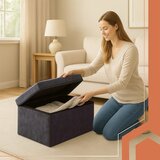Ruhhy sklopivi tabure s spremnikom 110L – velvet pouf 76x38x38 cm, nosivost 150 kg (XXL) | shoptok.hr