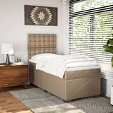 vidaXL Krevet s oprugama i madrac cappuccino 100x200cm od umjetne kože | shoptok.hr