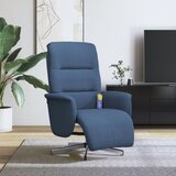 Maison Chic masažni naslanjač - Relax naslanjač z oporo za noge modro blago, (22061589) | Shoptok.si