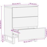 vidaXL Noćni ormarići s ladicama Bijela i crna 50 x 33 x 60 cm | shoptok.hr