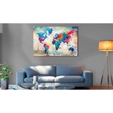  Slika na plutenoj podlozi - World Map: Colourful Madness [Cork Map] 120x80 | shoptok.hr