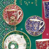 Easy Life Set skodelica za črno kavo s podstavkom Eclectic Chic 100ml / 6kos / porcelan, les, (5000199448) | Shoptok.si