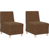 vidaXL Sofa stol z blazino 2 pcs Rjava 55 cm Umetno semiš usnje | Shoptok.si