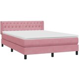  Krevet s oprugama i madracem ružičasti 140x210 cm baršunasti | shoptok.hr