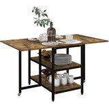 HOMCOM Jedilna miza iverna plošča, jeklo 140D x 80Š x 75V cm rustikalno rjava, (5000242592) | Shoptok.si