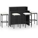  5-dijelni vrtni barski set s jastucima crni | shoptok.hr