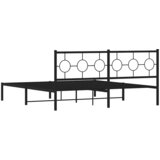  Metalni okvir za krevet s uzglavljem crni 183x213 cm | shoptok.hr
