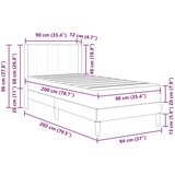  Okvir za krevet Crna 90 x 200 cm Baršun - Crna 90 x 200 cm | shoptok.hr