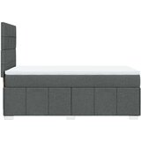 vidaXL Box spring postelja z vzmetnico temno siva 90x200 cm blago | Shoptok.si
