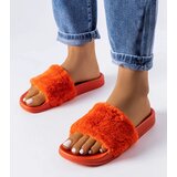Gemre Orange slippers with fur Raffaele Cene