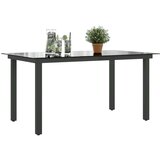 In vrtni stol crni 150 x 90 x 74 cm aluminijum i staklo | shoptok.hr