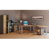 MID.YOU KOTNA PISALNA MIZA kovina, leseni material srebrne barve, medeni hrast | Shoptok.si