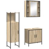 vidaXL 3-dijelni kupaonski namještaj set od inženjerskog drva u hrastu | shoptok.hr