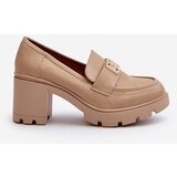 Boto Women's Shoes on Chunky Heel with Decoration Beige Ranunca | shoptok.hr