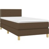  Box spring s madracem LED tamnosmeđi 100x200 cm tkanina | shoptok.hr