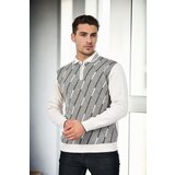 Dewberry 29477 Zippered Polo Collar Mens Sweater-STONE Cijene