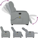 vidaXL Električni masažni naslonjač na podizanje tkanina svjetlosivi | shoptok.hr