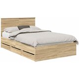  Krevetna konstrukcija s ladicama Sonoma hrast 120 x 190 cm | shoptok.hr