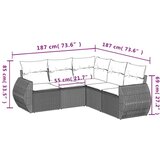  5-dijelni vrtni set sofa s jastucima bež od poliratana | shoptok.hr