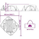  Obiteljski šator s krovom Zelena i Siva 460 x 430 x 214 cm | shoptok.hr