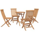  Vrtni set 5 kom. Smeđa Masivno tikovno drvo | shoptok.hr