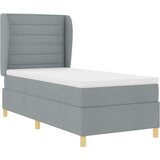 Box Spring Krevet s Madracem u Svjetlosivoj 100x200 cm Tkanina | shoptok.hr