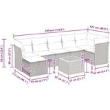 Vrtna garnitura - 8-dijelni set vrtnih sofa od poliratana s jastucima crni - Crna 1 | shoptok.hr