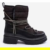 Boto Women's Snow Boots with Decorative Lacing Black Rilana | Shoptok.si