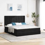  Otomanski okvir kreveta s madracima crni 180x200cm baršunasti | shoptok.hr