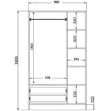 Hanah home Ormar Rb-155, 90x180x45 cm, Bijeli | Eponuda.ba