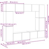  Set TV komoda s policom Zidne s pohranom 8 pcs Staro drvo 80 x 30 x 30 cm | shoptok.hr