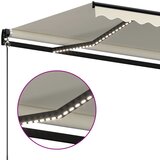 Tenda na ručno uvlačenje s LED svjetlima 450 x 350 cm krem | Eponuda.com