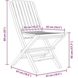  Sklopive vrtne stolice 2 kom 47x47x89 cm od masivne tikovine | shoptok.hr