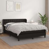  Box spring postelja z vzmetnico črn 140x190 cm umetno usnje, (20723987) Cene