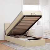 vidaXL Otomanski posteljni okvir z vzmetnico krem 80x200 cm blago, (21608881) | Shoptok.si