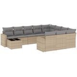 Maison Chic Seti vrtnega pohištva - Vrtna garnitura - Vrtni pohištvo set 11-delna z blazinami bež poli ratan, (21815816) | Shoptok.si