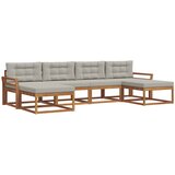 Set vanjskih sofa 6 kom. Prirodna i svijetlo siva Smeđa 333 x 162,5 x 73 cm | shoptok.hr