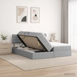  Krevet s od storage s uzglavljem 2 kom. Svjetlosiva Lažna koža - Svjetlosiva 180 x 200 cm Dizajn linija | shoptok.hr