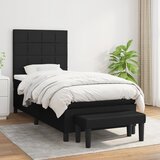 vidaXL Krevet s oprugama i madracem crni 90x200 cm od tkanine Cijene