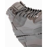 Ombre Men's high boots sneakers with shiny elements - brown | Shoptok.si