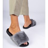D/CEO marka niezdefiniowana Gray fur slides Manny | ePonuda.com