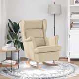  Stolica za ljuljanje 74x90x102 cm od tkanine krem | shoptok.hr